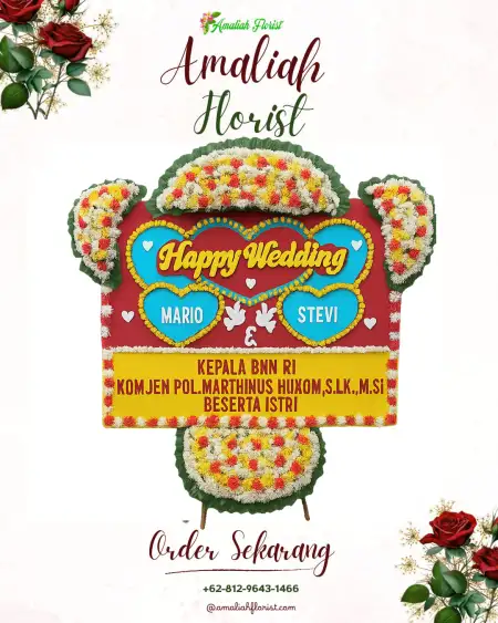 Papan Bunga Pernikahan Mariso
